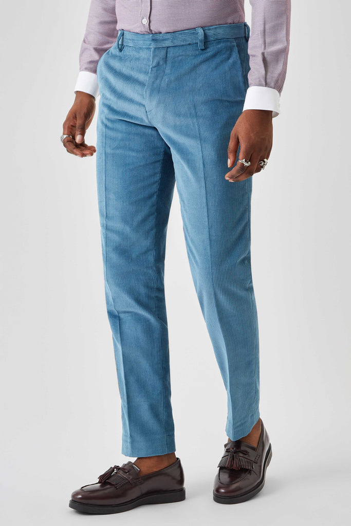 Shelby & Sons Aston Light Blue Corduroy Suit Trousers