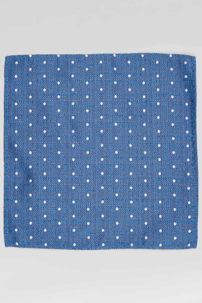 Twisted Tailor Mercury Blue Spotted Tie and Matching Pocket Square Set